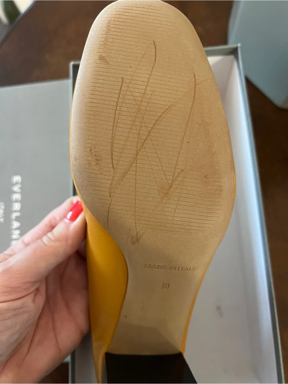 Everlane The Day Heel Mustard Yellow Italian Leather Pumps Size 10 New in box - Picture 6 of 9
